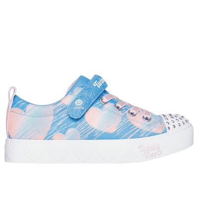 Skechers Girl's Twinkle Toes: Heart Steps - Heart Sketch Sneaker | Size 13.5 | Blue | Textile/Synthetic