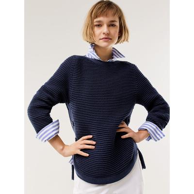 Walbusch Damen Breton-Pullover Baumwollmix Blau Image