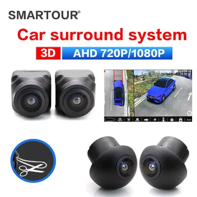 3D Auto 1080P/720P AHD 360 Grad Kamera Panorama Surround View Rechts + Links + Vorne + rückansicht Kamera System für Android Auto Radio