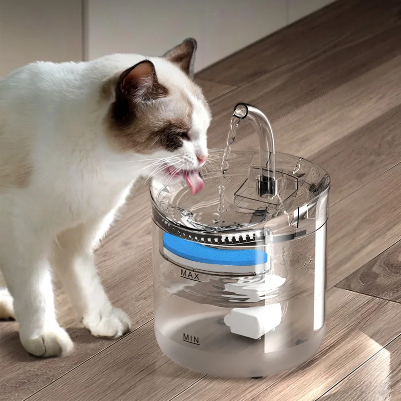 2L Katzenwasserspender, automatischer Refluxfilter, großes Fassungsvermögen, Haustierwasserspender, USB, elektrischer, leiser Katzenwasserspender Image
