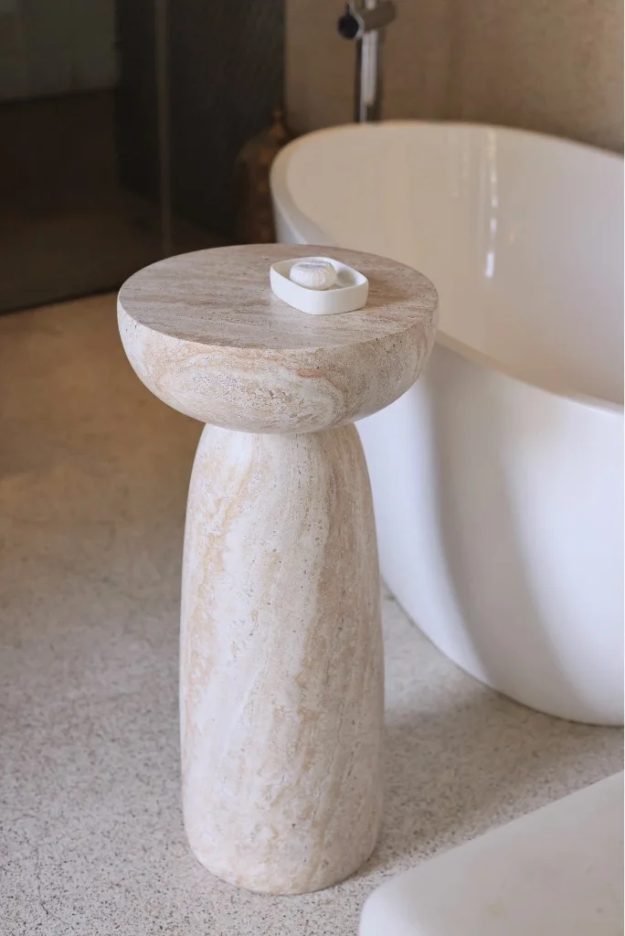 Sofa Hoher Beistelltisch Hochmodell B&B Wohnzimmer Couchtisch aus Kunstmarmor Design Kunst Ecktisch Einfach Modern Image