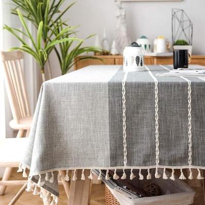 Jn.songs - Tischdecke Rechteckig, Abwaschbar Tischtuch, Elegant Baumwolle Leinen Tischwäsche mit Image