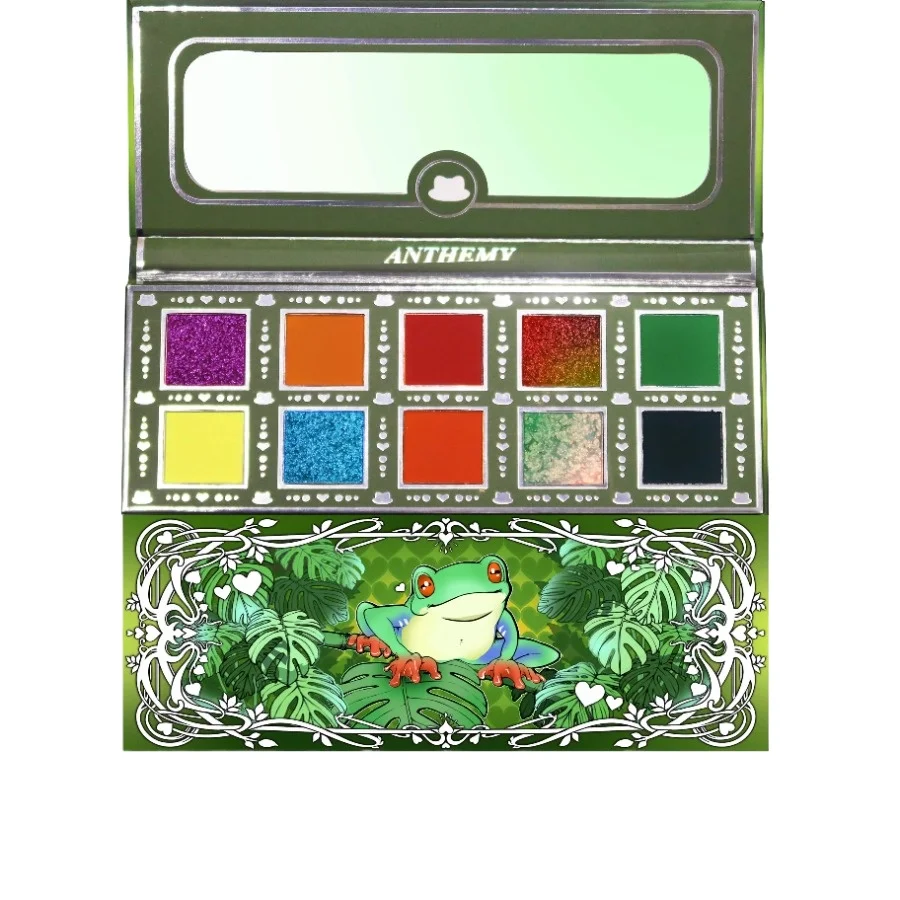 Make-up 10-Farben-Lidschatten-Palette, hochpigmentierte natürliche Lidschatten-Palette, wasserfest, langlebig, vegan und tierversuchsfrei Image