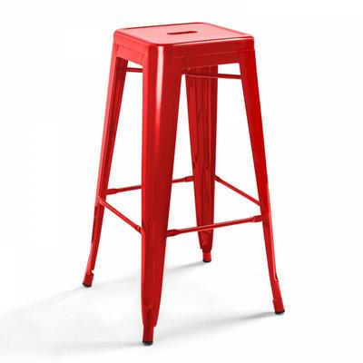 Industrieller Metall-Barhocker Rot Image