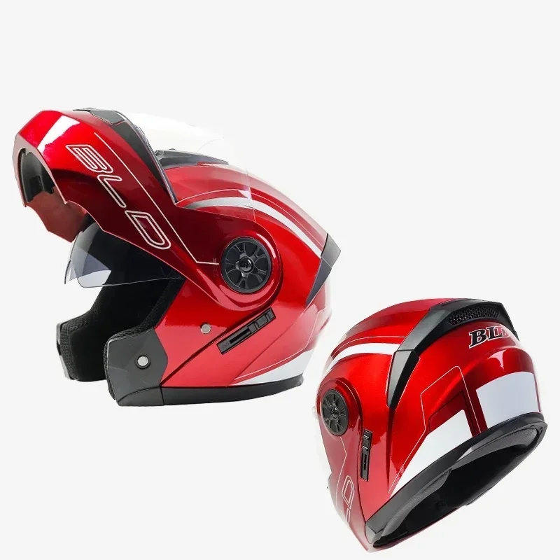 2024 neue Punkt appoved hochwertige Doppel linse Klapp helm abs Voll gesicht Motocross Motorrad Rennhelm Unisex Image