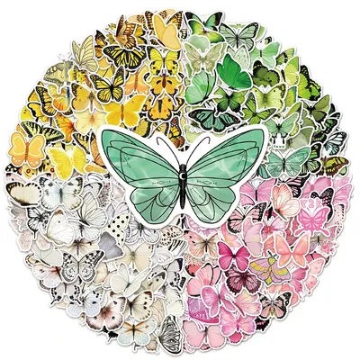 50/200PCS Bunte Schmetterling Graffiti Aufkleber Dekoration DIY Gepäck Skateboard Motorrad Wasserdichte Aufkleber Image