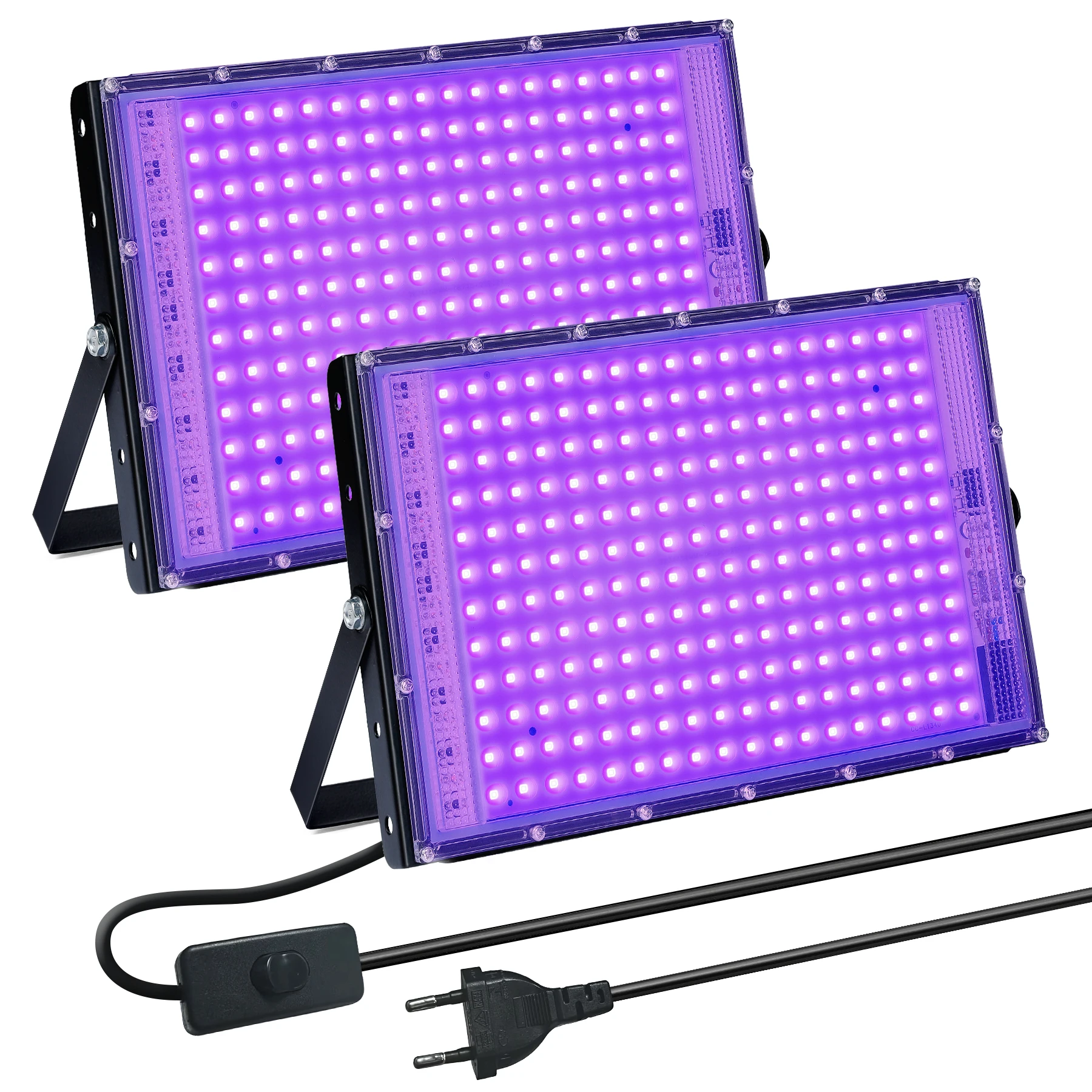 UV-Schwarzlicht, 50 W, 100 W, 150 W, LED-Flutlicht für den Außenbereich, schwarzes Licht, LED-Strahler, 395 nm, Lampe für Disco-Glow-Party-Bühnenlicht