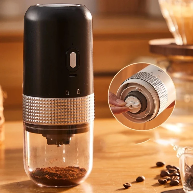 Tragbare Elektrische Kaffeemühle Wiederaufladbare Espresso Mühle Keramik Schleifen Kern Hause Kaffee Bean Grinder Kaffee Zubehör Image