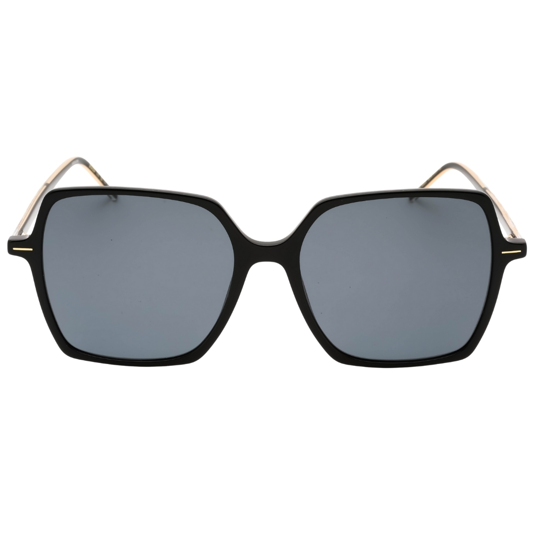 Hugo Boss graue Linse, goldene Arme, schwarze Sonnenbrille Image