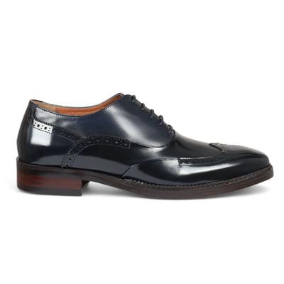 Justin Reess Herren-Brogue-Schuhe aus blauem Lackleder - Harry Image
