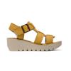 Fly London Damen YUDD236FLY Bumblebee Gelbe Ledersandalen Espadrille Plateau Wedges
