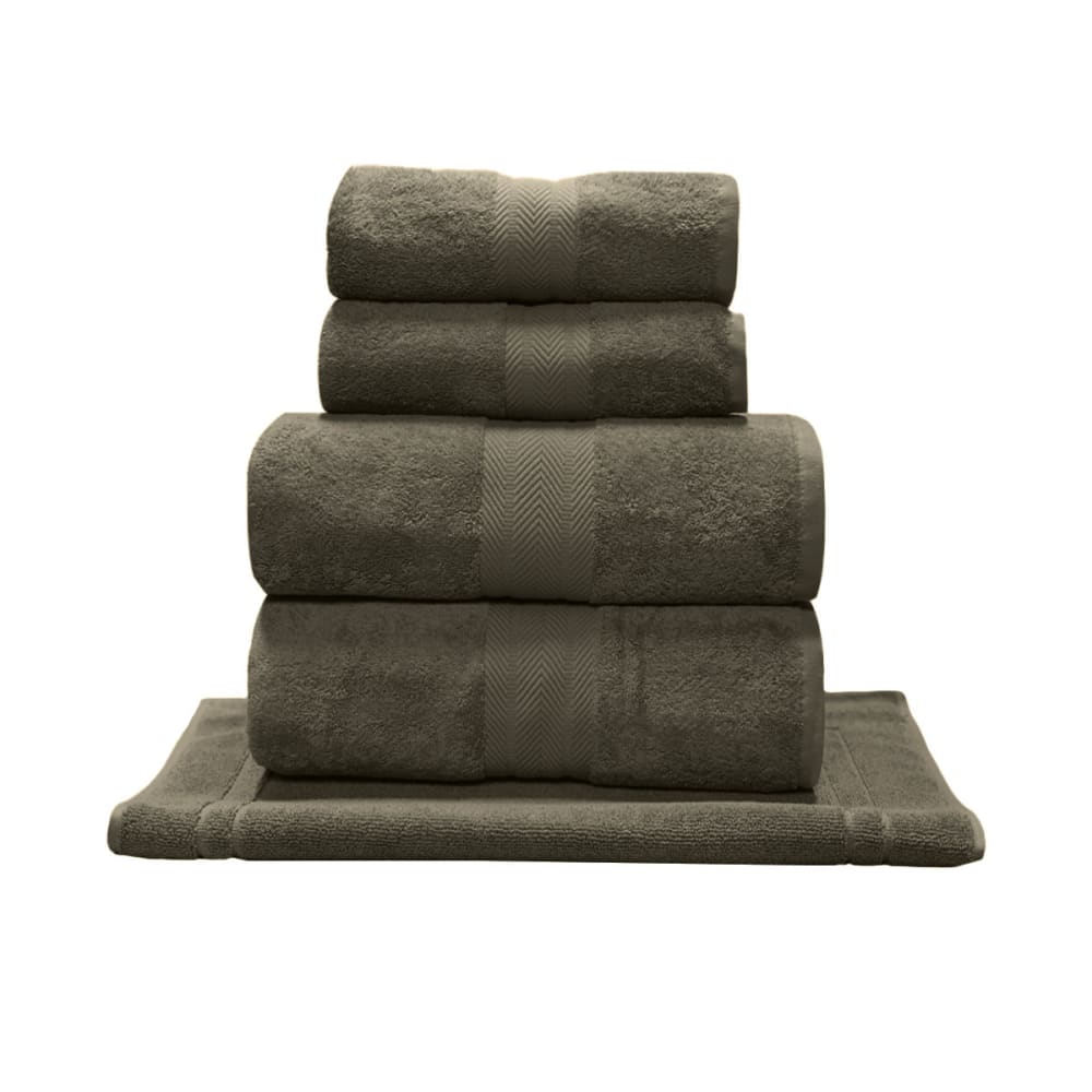 Ensemble de bain 5 pièces avec tapis Noisette