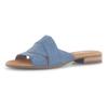 Pantolette GABOR "RHODOS", Damen, Gr. 42, blau (jeansblau), Kalbsleder, unifarben, klassisch, Schuhe, Blockabsatz, Sommerschuh, Komfortschuh in Bequemweite G (= weit), Topseller