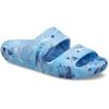 Pantolette CROCS "Classic Marbled Sandal", Damen, Gr. 37, blau (hellblau), Croslite, casual, Schuhe, mit Tieffußbett