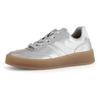 Plateausneaker GABOR "FLORENZ", Damen, Gr. 39, bunt (silberfarben, weiß), Glattleder, metallic, sportlich, Schuhe, Freizeitschuh, Halbschuh, Schnürer in bequemer Schuhweite G (=weit)