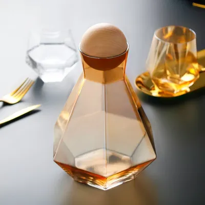 Diamond Type Glass Water Kettle, Household Drinkware, Large Capacity, Creative, Cold Water, Juice,
