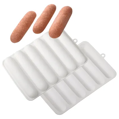 6-Cells Long Strip Puffs Baking Mold Chocolate Eclair Dessert Bakeware Finger Shaped Puff Pastry