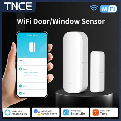 TNCE Tuya Door Window Sensor wifi/zigbee, Open Close Detector Home Security Alarm System, Smart Life
