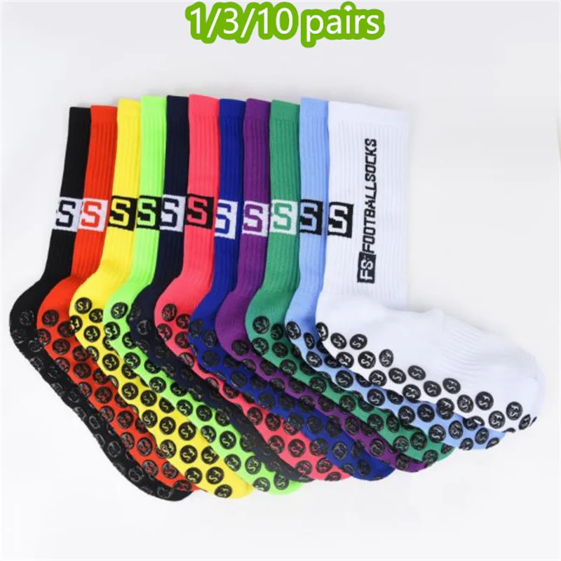 1/3/10 paia di calzini da calcio antiscivolo professionali da uomo e da donna calzini sportivi fondo in silicone calcio sport corsa ciclismo calzino con impugnatura