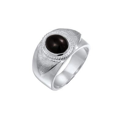 KUZZOI - Siegelring Schwarz Onyx 925 Sterling Silber Ringe 1 ct Herren Image