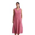 Midikleid MARC O'POLO "in A-Linie geschnitten", Damen, Gr. 36, Normalgrößen, blushed pink, Obermaterial: 100% Leinen; Futter: 100% Baumwolle, unifarben, figurbetont wadenlang, V-Ausschnitt, ohne Ärmel, Kleider