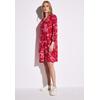 Blusenkleid STREET ONE, Damen, Gr. 42, EURO-Größen, rot (glory rot), Stoff, 88% Viskose, 12% Polyamid, gemustert, casual, comfort fit knielang, Rundhals, Langarm Bündchen, Kleider, knielang