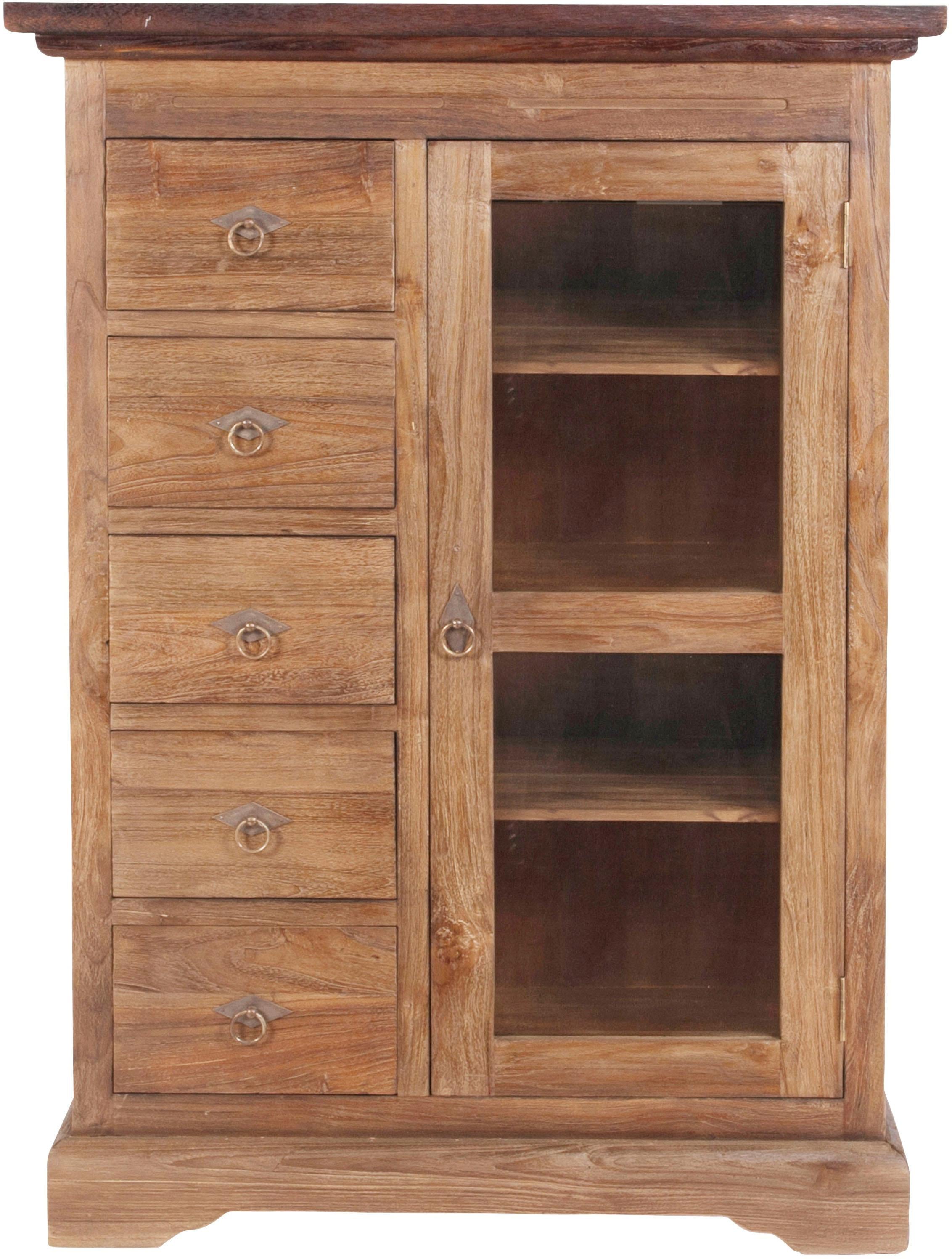 Mehrzweckschrank SIT "Seadrift", beige (natur), B:86cm H:122cm T:39cm, Massivholz, Recyceltes Altholz, Schränke, Mehrzweckschrank, aus recyceltem Altholz Teak, Shabby Chic, Vintage