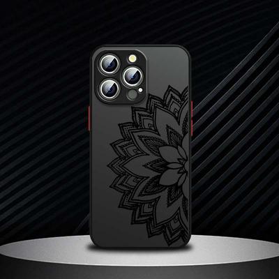 TEMU Mandala Flowers Full Protection Protective Matte Frosted Transparent Cover For For 15 14 Pro Plus Max Phone Case Image