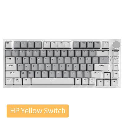 TEMU The Ajazz Ak820 Wired Mechanical Keyboard Features A 75% Layout With A Gasket Structure, Full-key Hot-swappable Switches, Macro Programming, And White-grey Switches For Gaming And Office Use. Image