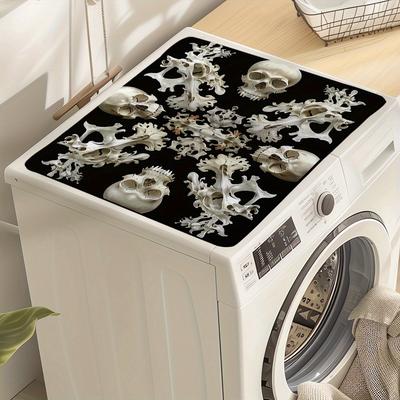 TEMU 1pcs Gothic Pattern Dish Drying Mat For Washing Machine, Absorbent Refrigerator Liner, Microwave Dust Cover, Dishwasher Dry Pad, Vanity Cup Mat - Polyester & Rubber Image