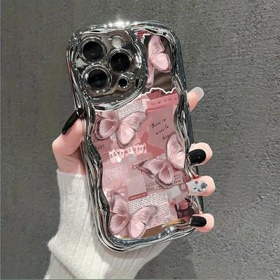 TEMU Cute And Stylish Thick Shock-resistant Phone Cover, Electroplated Cream Soft Protective Case Compatible With Iphone Models 16, 15, 14, 13, 12, 11 Pro, And . Image