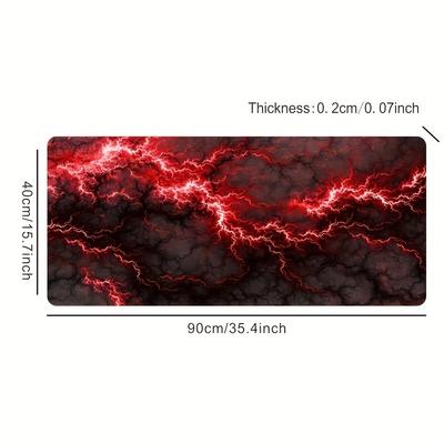 TEMU Large Lightning Design Gaming Mouse Pad - Soft, Non-slip Rubber Base, Waterproof Desk Mat For Keyboard And Mouse, Stylish Lighting Pattern, Perfect Gift For , Computer Mouse Pad Image