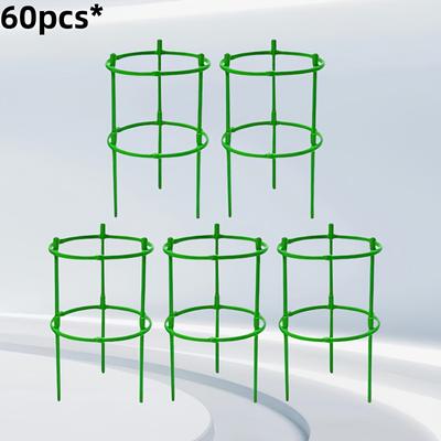TEMU 60 Stackable Plastic Half Round Garden Support Rings, Create 10 Tiers, For Climbing Plants, Tomato Cages, Trellises, Planter Shade Netting, Gardening And Landscaping Image