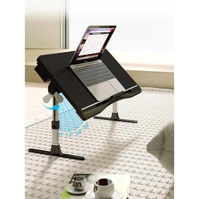 TEMU Adjustable Laptop Table With Folding Legs And Non-slip Surface – Height And Angle Adjustable, Ideal For Home Office And Studying Image