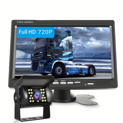 "TEMU Podofo 12v/ 24v Car Reversing Camera + 7" Lcd Monitor Truck Bus Van Rear View Kit" Image