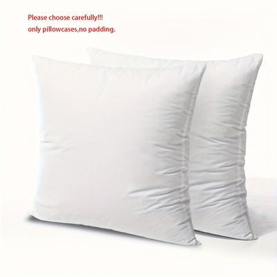 TEMU 2pcs Modern White Pillow Covers - Multiple Sizes For Home Decor, Outdoor Camping, Party, And Hotel Accents (pillow Inserts Not Included) Image