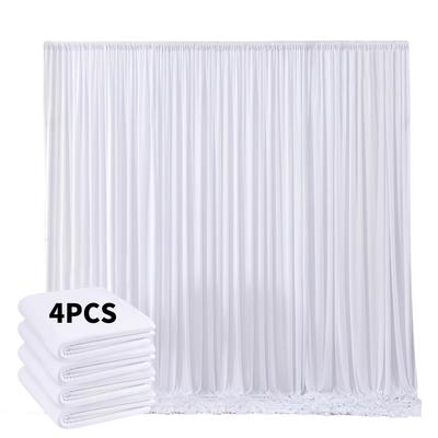 TEMU 1 Set, 4pcs Of 20ft X 10ft Backdrop Curtains For Wedding Decorations, Party Banners & Wrinkle-free Drapes For Birthday Parties, Photo Backgrounds, Home Decoration Image