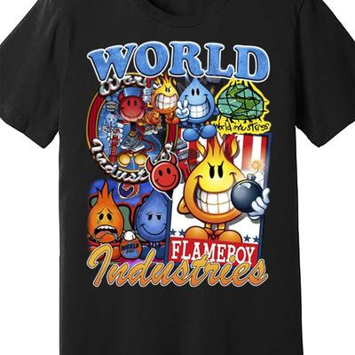TEMU World Industries Tshirt 873604 Funny Men's Short Sleeve T-shirt Black Pr2 Image