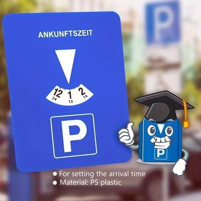 TEMU Multifunctional Electronic Parking Sign Timer, Plastic Parking Sign, Timer Parking Sign, Car Clock Card Suitable . Image