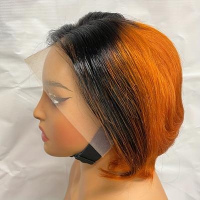 TEMU 12 Colors Transparent Lace Human Hair Wig For Women - Straight Short Style, 13x4 Full Lace, Preplucked, High Density, Day Gift, Stylish Hair Accessory|straight Short Wig|full Lace Wig Image