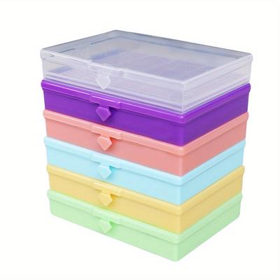 TEMU 6pcs/set 2 In1 Tray & Storage Box, Diamond Painting Tray Tools Accesses, Storage Organizer Box For Diy Crafts Accessories Jewelry Beads Card Image