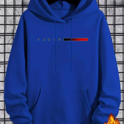 TEMU Paris-inspired Hoodie: Men's Casual Streetwear With A Baggy Pocket And A Warm, Knitted Fabric Image