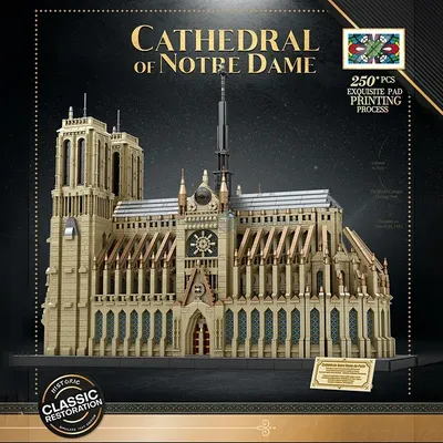AUF LAGER 66016 MOC Notre-Dame Kathedrale in Paris Bau Bausteine Ziegel Modell Spielzeug für Jungen Image