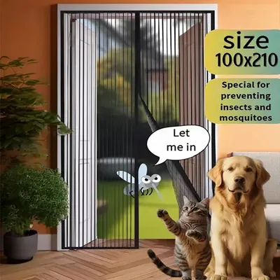 210*90cm/210*100cmSoft magnetic screen door curtain for home use, mosquito-proof and ventilated screen window curtains