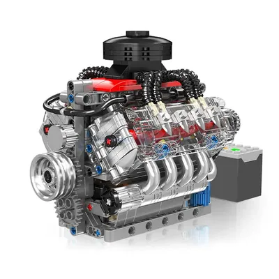 LSX 454 V8 Motormodellbausteine MOC 10171 Supercar Rennfahrzeug Motorsteine Ideen Ornamente Tech Image
