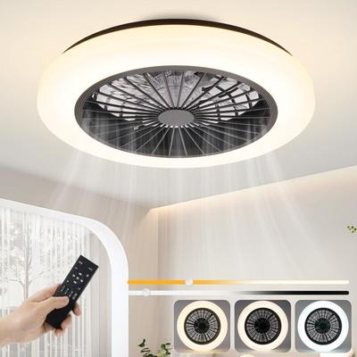 Deckenventilator Mit Beleuchtung Leise - led Deckenleuchte Ventilator mit Fernbedienung 40W Image