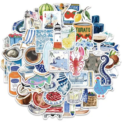 50PCS Open Sea Graffiti Aufkleber Dekorative Aufkleber Handbücher Notebook Wasser Tassen Desktop-Computer Wasserdichte Aufkleber Image