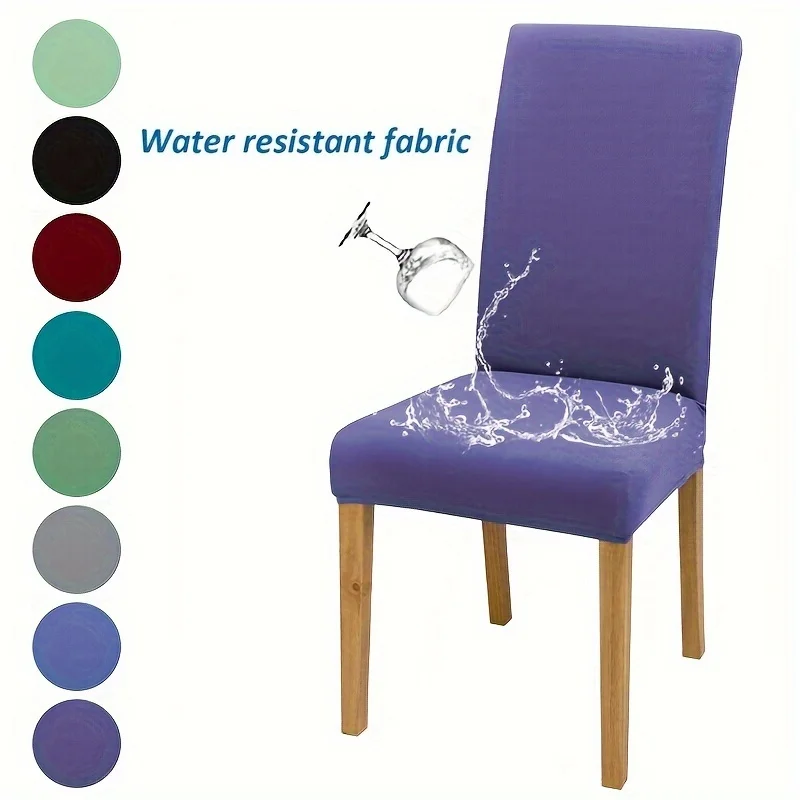 Wasserdichter Stuhlbezug, einfarbig, elastisch, dehnbar, Stuhlhussen, günstig, Universalgröße, Stuhlsitzbezug für Hochzeiten, Bankett, Hotel Image