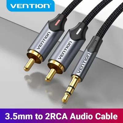 Vention RCA-Kabel 1,5 m 2 m 3,5 mm auf 2RCA-Splitter RCA-Buchse 3,5-Kabel Audiokabel für Image