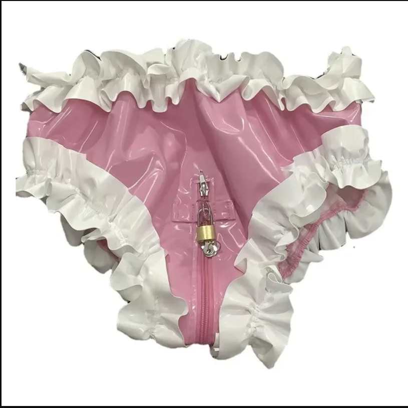 Mehrfarbige Mode Erwachsene Riesenbaby Sexy Mädchen Rosa PVC Futter Sissy Rollenspiel Make-up Ball Maid Crossdressing Gothic